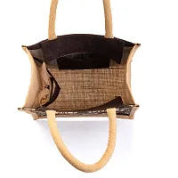 H&B Jute bag for lunch box Damask Design (Brown)-thumb2
