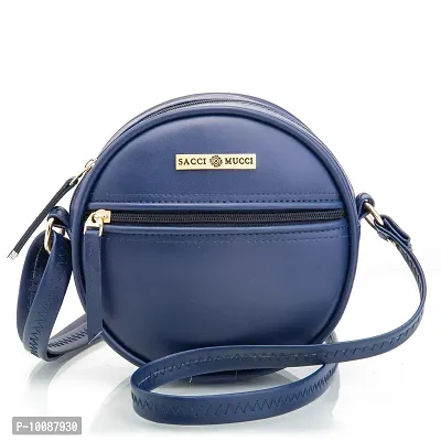 SACCI MUCCI women's sling bag or round sling bag for women (Navy Blue)