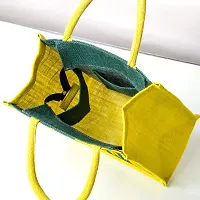 H&B Jute Tiffin bag – lunch bag for office, lunch bags for women, lunch bags for men, Jute bag for lunch, lunch box bags – ZIP, BOTTLE HOLDER – D. Line (1 Bag - Green)-thumb2