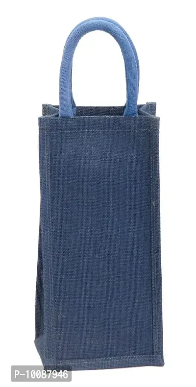 H&B Jute Water Bottle Bag - This Jute Bottle Bag can be Given as a Gift Bag or can be Used as Wine Bottle Gift Bag / Bottle Carry Bag / Water Bottle Cover (Navy Blue)