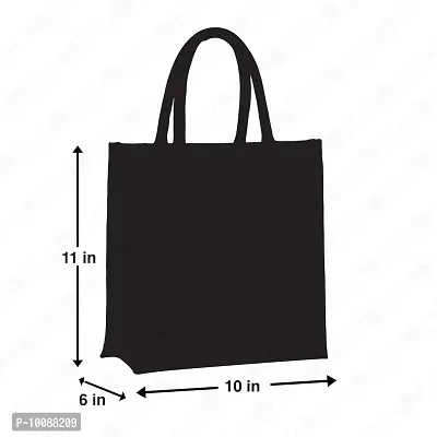 H&B Jute Lunch Bag – Jute Bag for Lunch, Bags for Men, Bags for Girls, Travel Bag, Bag for Women, Jute Handbags for Girls – Zip, Bottle Holder – Ikat Print (Natural & Green)-thumb5