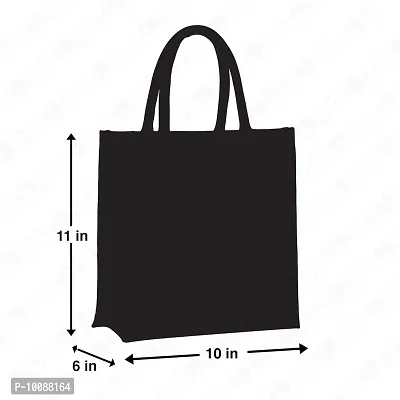 H&B Jute bag for lunch – jute lunch bag, jute handbag, tote bag, printed jute bag, designer jute bag, Tiffin Bag, lunch box bag, cute lunch bag – ZIP, BOTTLE HOLDER - Animal Skin Print (2 Yellow black)-thumb5