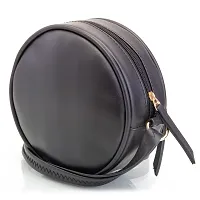 Sacci Mucci sling bag for women or Women's round sling bag (Black)-thumb2