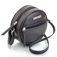 Sacci Mucci sling bag for women or Women's round sling bag (Black)-thumb1
