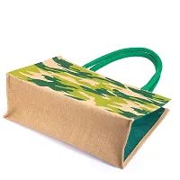 H&B Jute Bag ? Shopping Bag | Tote Bag | Carry Bag | Grocery Bag | Eco-Friendly Bag | Shoulder Bag | Handbag | Travel Bag | Beach Tote - Military Design (Green)-thumb2
