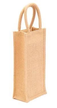H&B Jute Water Bottle Bag - This Jute Bottle Bag can be Given as a Gift Bag or can be Used as Wine Bottle Gift Bag / Bottle Carry Bag / Water Bottle Cover (Natural)-thumb2
