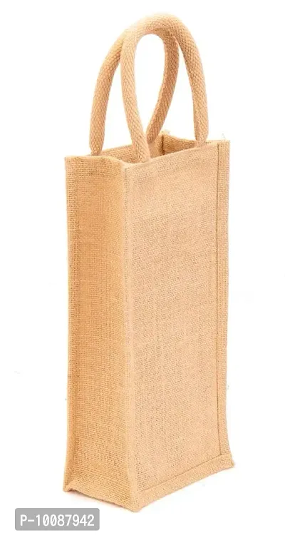 H&B Jute Water Bottle Bag - This Jute Bottle Bag can be Given as a Gift Bag or can be Used as Wine Bottle Gift Bag / Bottle Carry Bag / Water Bottle Cover (Natural)-thumb3