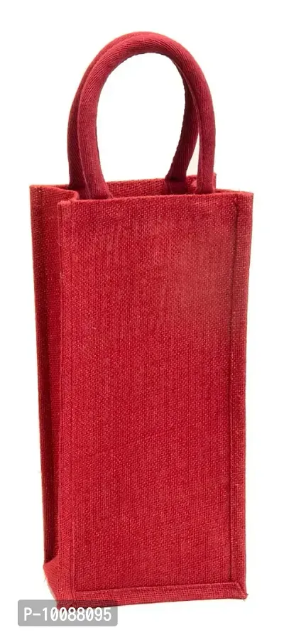 H&B Jute Water Bottle Bag - This Jute Bottle Bag can be Given as a Gift Bag or can be Used as Wine Bottle Gift Bag / Bottle Carry Bag / Water Bottle Cover (Maroon)
