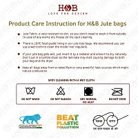 H&B Unisex Jute Tote Bag OWL Design (Blue)-thumb4