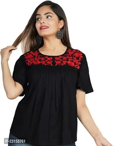 Elegant Black Rayon  Top For Women-thumb0