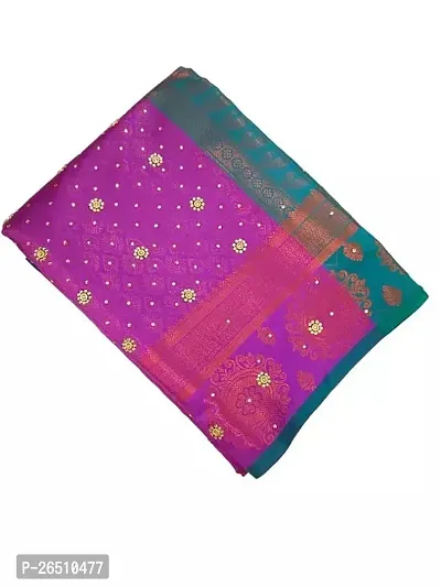 Stylish Art Silk Purple Embroidered Saree with Blouse piece