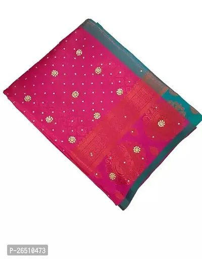 Stylish Art Silk Pink Printed Saree with Blouse piece