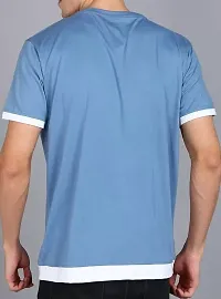 Comfortable Blue Cotton Blend Tees For Men-thumb1