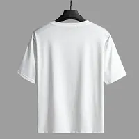 Reliable White Cotton Blend Printed Round Neck Tees For Men-thumb1