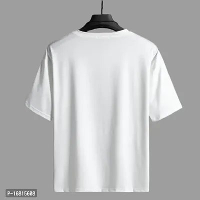 Reliable White Cotton Blend Printed Round Neck Tees For Men-thumb2