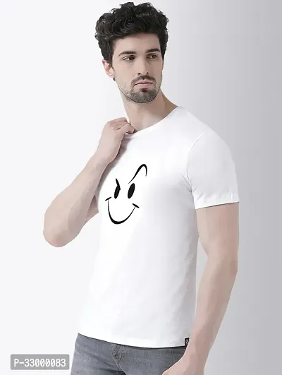 Comfortable White Cotton Blend Tees For Men-thumb2