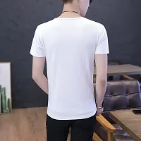 Reliable White Cotton Blend Printed Round Neck Tees For Men-thumb1