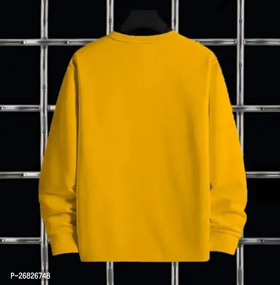 Stylish Cotton Blend Yellow Printed T-Shirt For Men-thumb3