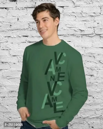 Stylish Green Printed Sweatshirts For Men-thumb0