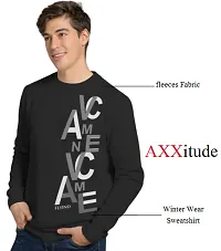 Elegant Black Fleece Printed Long Sleeves Sweatshirt For Men-thumb1