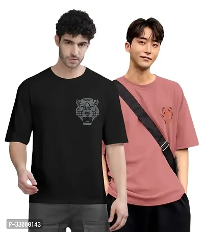 Comfortable Multicoloured Cotton Blend Tees For Men-thumb2