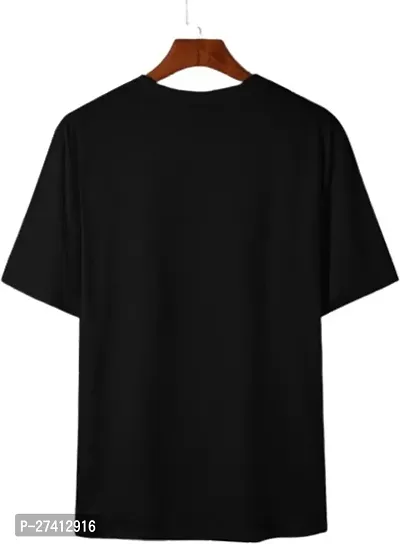 Reliable Black Polyester Printed Round Neck Tees For Men-thumb2