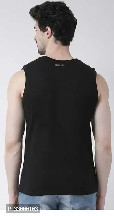 Comfortable Black Cotton Blend Tees For Men-thumb3