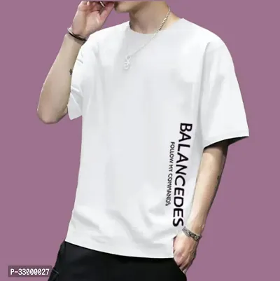 Comfortable White Polyester Tees For Men-thumb0