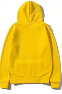 Stylish Yellow Printed Hoodies For Men-thumb1
