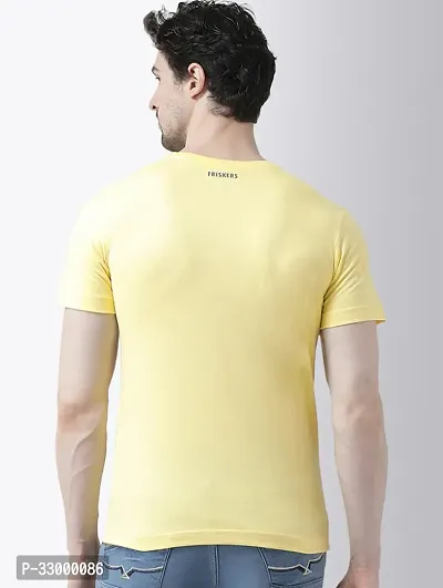 Comfortable Yellow Cotton Blend Tees For Men-thumb2