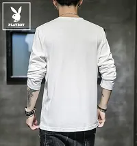 Stylish Cotton Blend White Printed T-Shirt For Men-thumb1