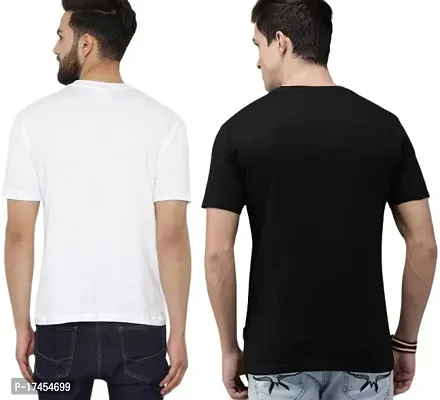 Reliable Multicoloured Polycotton Printed Round Neck Tees For Men-thumb2