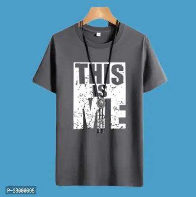 Comfortable Grey Polyester Tees For Men-thumb0