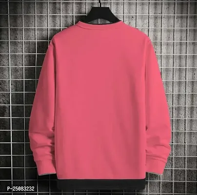 Stylish Pink Cotton Blend Printed Round Neck Tees For Men-thumb2