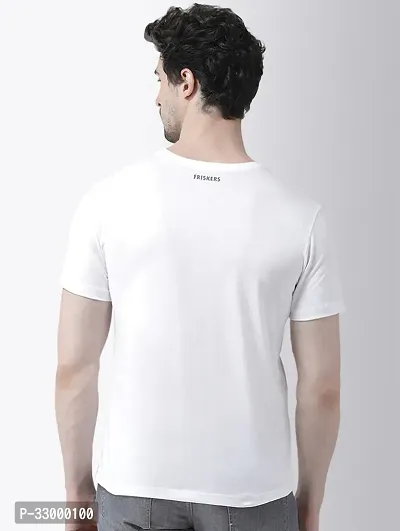 Comfortable White Cotton Blend Tees For Men-thumb2