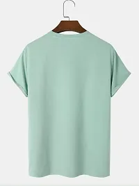 Reliable Green Cotton Blend Printed Round Neck Tees For Men-thumb1