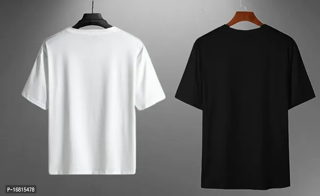 Reliable Multicoloured Cotton Blend Self Pattern Round Neck Tees For Men-thumb2