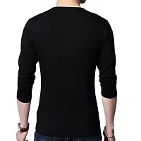 Reliable Black Cotton Blend Printed Round Neck Tees For Men-thumb1