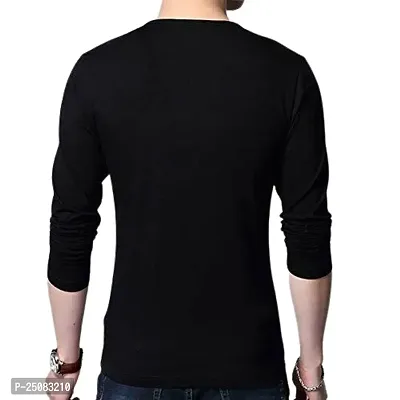 Reliable Black Cotton Blend Printed Round Neck Tees For Men-thumb2