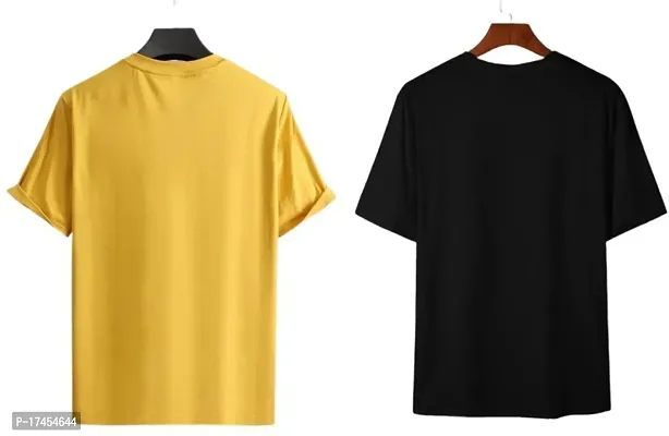 Reliable Multicoloured Polycotton Printed Round Neck Tees For Men-thumb2