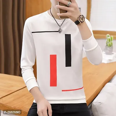 Stylish Cotton Blend White Printed T-Shirt For Men-thumb2