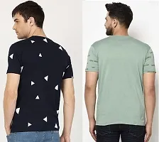 Reliable Multicoloured Polycotton Printed Round Neck Tees For Men-thumb1