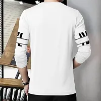 Reliable White Cotton Blend Printed Round Neck Tees For Men-thumb1