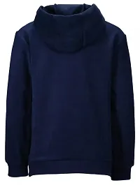 Elegant Navy Blue Fleece Printed Long Sleeves Hoodies For Men-thumb1