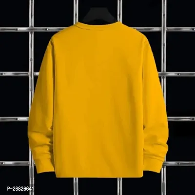 Stylish Cotton Blend Yellow Printed T-Shirt For Men-thumb2