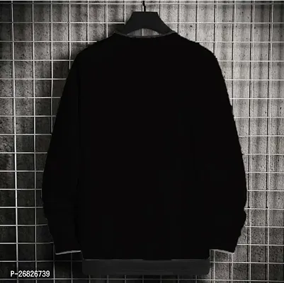 Stylish Cotton Blend Black Printed T-Shirt For Men-thumb3