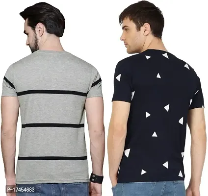 Reliable Multicoloured Polycotton Printed Round Neck Tees For Men-thumb2