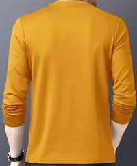 Reliable Yellow Cotton Blend Printed Round Neck Tees For Men-thumb1