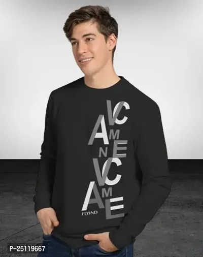 Stylish Black Printed Sweatshirts For Men-thumb0
