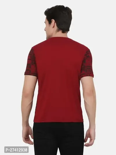 Reliable Maroon Polyester Printed Round Neck Tees For Men-thumb2